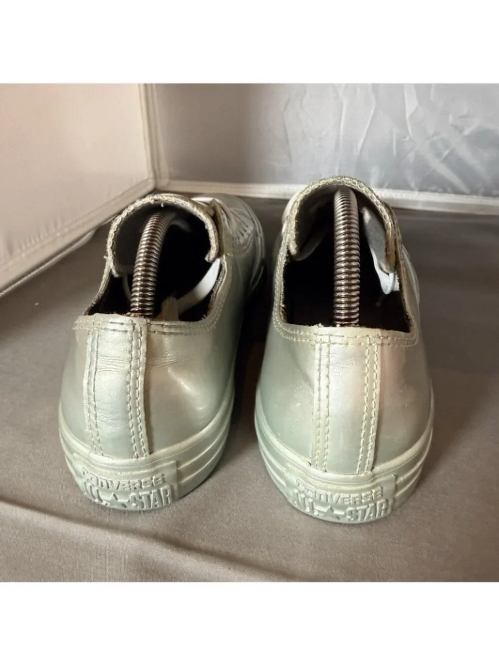 Converse Chuck Taylor All Star Metallic Rubber OX Pure Silver Sneakers Size 8 - Picture 5 of 8